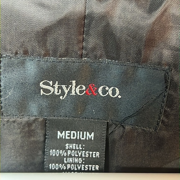 Style&Co. Black Women's‎ Jacket Pocket Zip Button Md  Lightweight Spring Summer - Picture 2 of 8